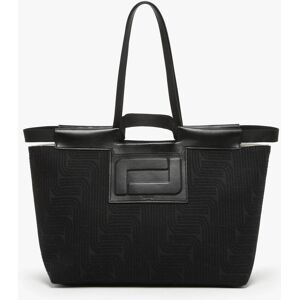 Sac Cabas Camille Jacquard Et Cuir Lancel Noir