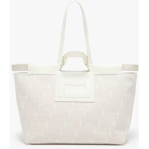 Sac Cabas Camille Jacquard Et Cuir Lancel Beige