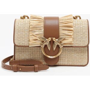 Sac Bandouliere Love Bag Icon Raphia Pinko Beige