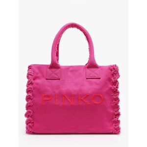 Sac Porte Épaule Logo Shopper Coton Pinko Rose