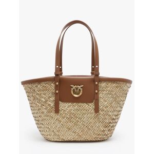 Sac Porte Épaule Love Bag Icon Raphia Pinko Beige