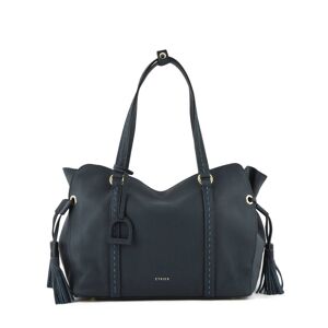 Sac Shopping Tradition Cuir Etrier Bleu