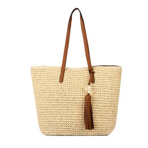 Sac Cabas Whitney En Paille Crochetee Lauren Ralph Lauren Marron