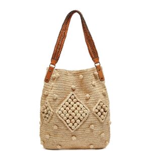 Sac Cabas Josie Raphia Gerard Darel Beige