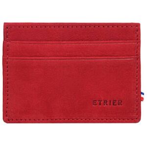 Porte-cartes 4 Cartes Etincelle Nubuck Cuir Etrier Rouge