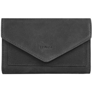 Portefeuille Etincelle Nubuck Cuir Etrier Noir