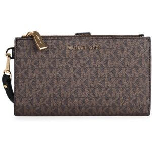 Portefeuille Jetset Logo Cuir Michael Kors Marron