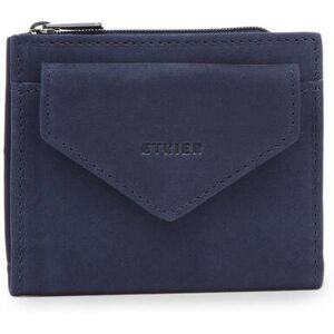 Porte-monnaie Etincelle Nubuck Cuir Etrier Bleu