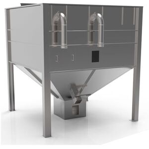 Biomass Silo Systems Silo galvanise base carree 2 metres capacite 3 tonnes stockage des Pellets en exterieur