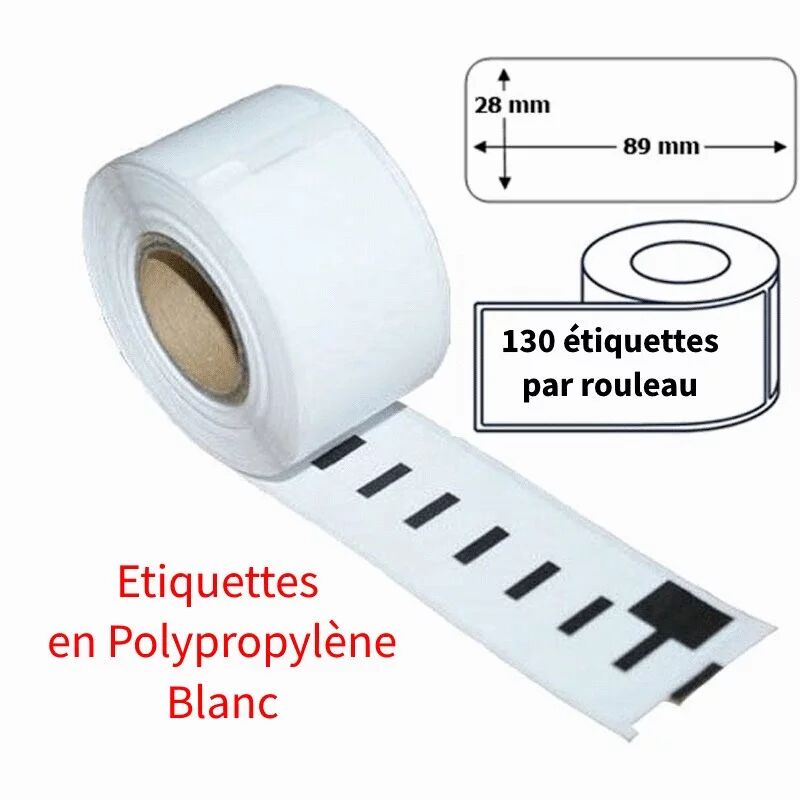 Étiquettes Dymo compatibles PP (plastique) Blanc 99010 - 89 x 28mm