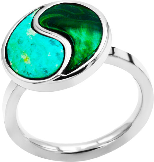 Bijoux Bague Yin Yang Malachite & Amazonite - LABISE - Taille 58