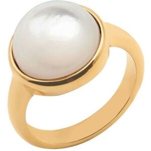 Bijoux Bague Nacre Blanche Cabochon - Modele 62