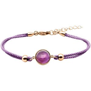 Bijoux Bracelet Coton Cabochon Amethyste - LABISE