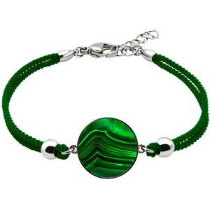 Bijoux Bracelet Coton Medaillon Malachite - LABISE