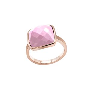 Bijoux Bague Cabochon Facetté quartz Rose - LABISE - Taille 52