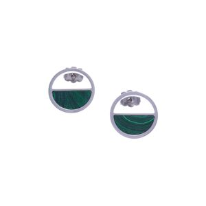 Bijoux Boucles d'Oreilles Demi-Lune Malachite - LABISE