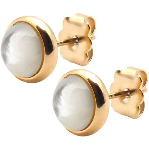 Bijoux Boucles d'Oreilles Cabochon Nacre Blanche - LABISE