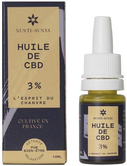 Nunti-Sunya Huile de CBD 3% Cannabidiol 10 ml - Détente, Bien-être et Relaxation