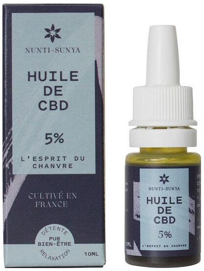 Nunti-Sunya Huile de CBD 5% Cannabidiol 10 ml - Détente, Bien-être et Relaxation