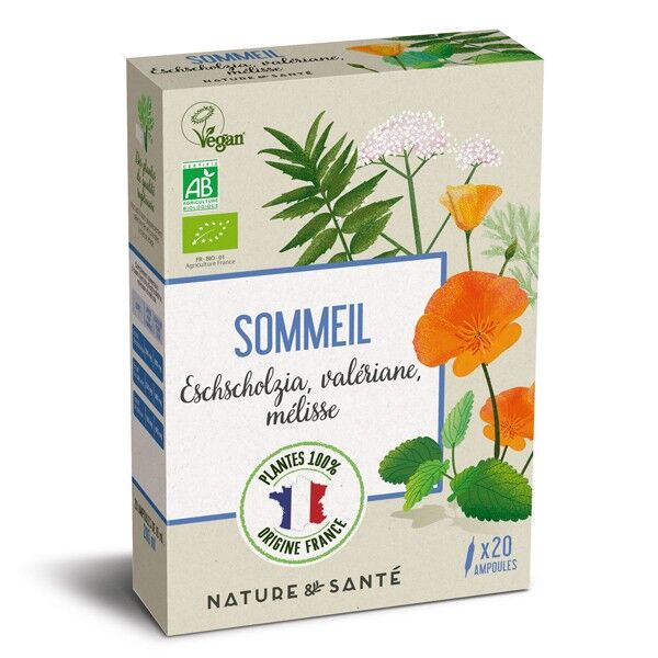 Nature & Santé Ampoules Bio Sommeil 20x10ml - Aux plantes françaises