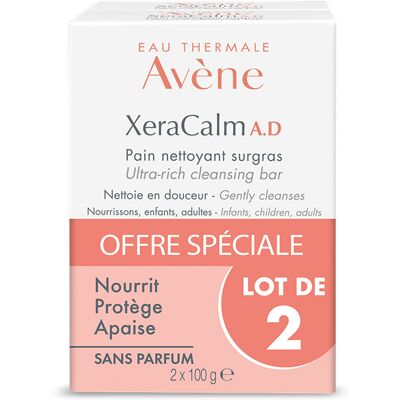 Pain Nettoyant Surgras XeraCalm A.D d’Avène - Peau sensible - Eczéma - Publicité Pain Nettoyant Surgras XeraCalm A.D d’Avène - Peau sensible - Eczéma - Publicité