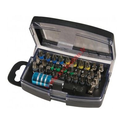 Coffret de 32 pièces d'embouts de vissage à code couleur SILVERLINE 681743 - Publicité Coffret de 32 pièces d'embouts de vissage à code couleur SILVERLINE 681743 - Publicité
