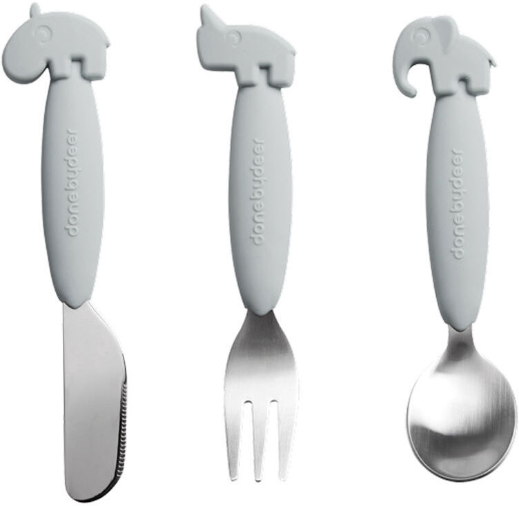 Done by Deer Set de 3 Couverts Yummy Plus - Gris Done by Deer Set de 3 Couverts Yummy Plus - Gris