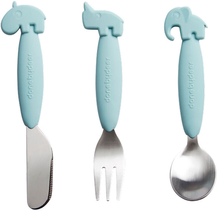 Done by Deer Set de 3 Couverts Yummy Plus - Bleu Done by Deer Set de 3 Couverts Yummy Plus - Bleu