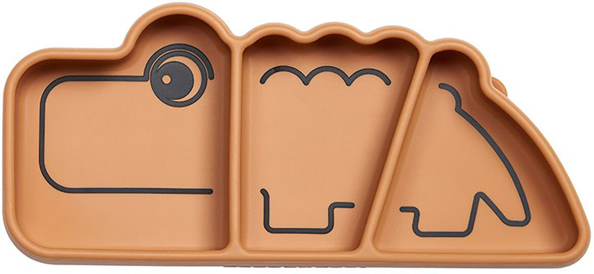 Done by Deer Assiette Silicone Croco - Moutarde Done by Deer Assiette Silicone Croco - Moutarde