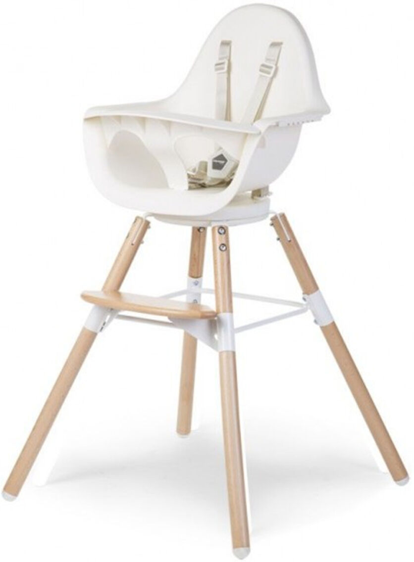 Childhome Chaise Haute Evolu One.80° Bois et Blanc Childhome Chaise Haute Evolu One.80° Bois et Blanc