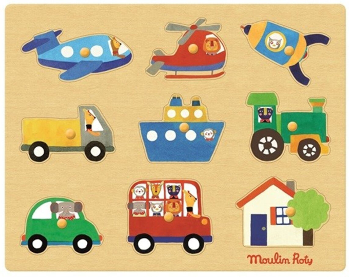 Moulin Roty Puzzle Les Transports - Les Popipop Moulin Roty Puzzle Les Transports - Les Popipop
