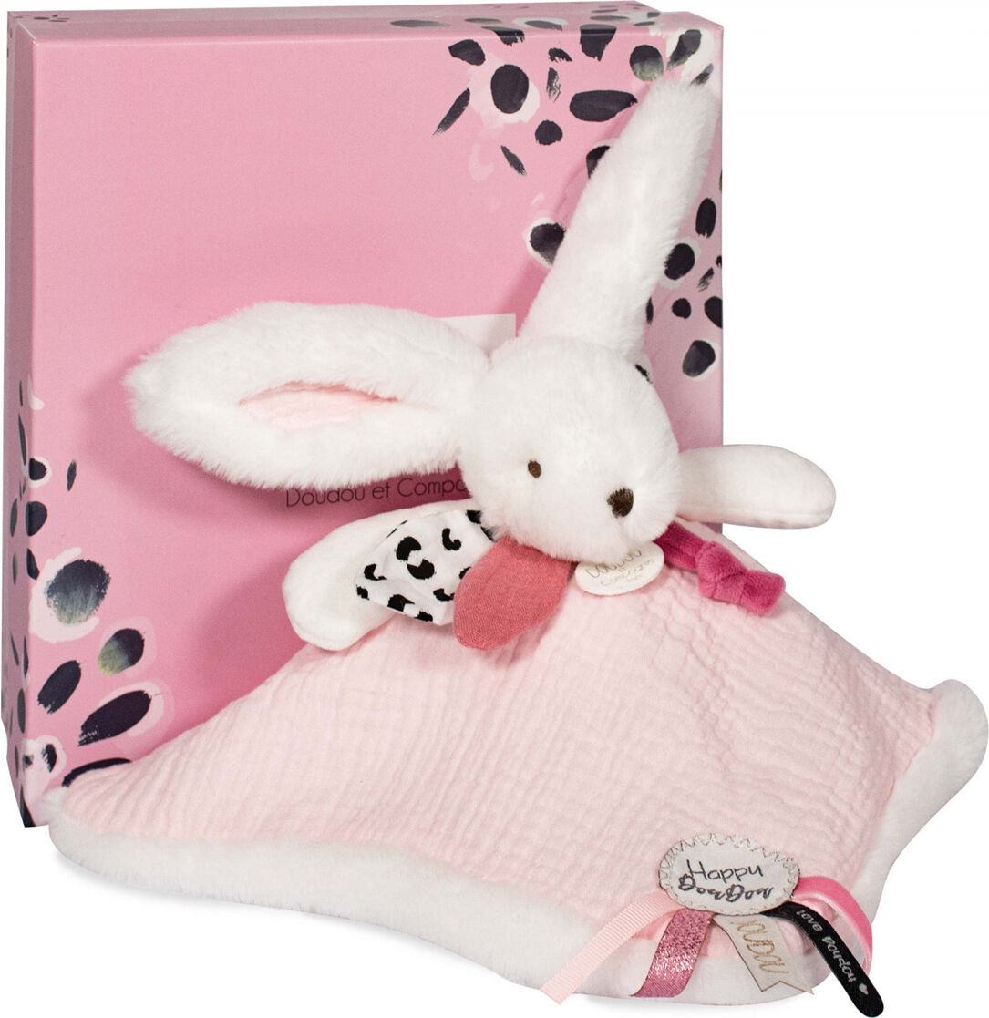 Doudou et Compagnie Doudou Pompon Happy Blush - Rose Doudou et Compagnie Doudou Pompon Happy Blush - Rose