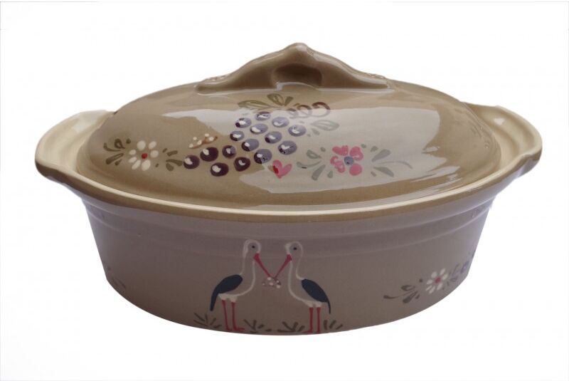 poterie Siegfried Burger Soufflenheim Terrine cigogne gris 7 tailles disponibles