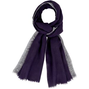 LES POULETTES BIJOUX Echarpe 100% Laine Bleu Navy Bordure Lurex Argent