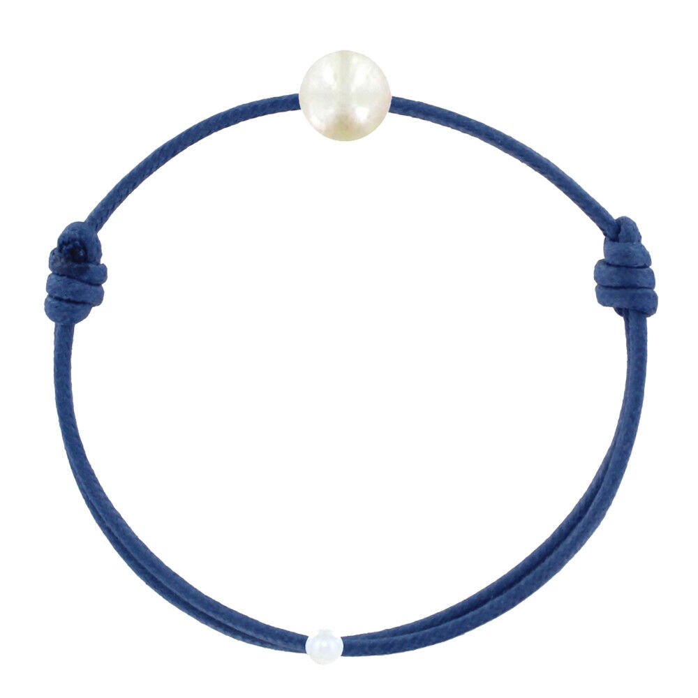 LES POULETTES BIJOUX Bracelet Enfant La Perle Blanche des Petites Poulettes - Colors - Bleu Jean