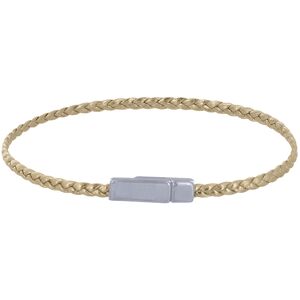 LES POULETTES BIJOUX Bracelet Femme Tresse Plate en Cuir Brillant