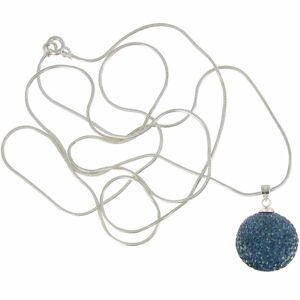 LES POULETTES BIJOUX Collier Boule à Facettes Strass Bleu Nuit