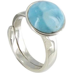 LES POULETTES BIJOUX Bague Argent Demi Sphère de Larimar