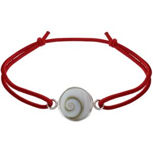 LES POULETTES BIJOUX Bracelet Lien Elastique Oeil de Sainte Lucie Rond - Rouge