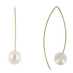 LES POULETTES BIJOUX Boucles d'Oreilles Plaqué Or et Perle 11 mm - Classics - Blanc