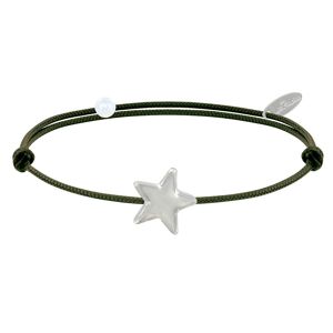 LES POULETTES BIJOUX Bracelet Lien Etoile d'Argent - Classics - Vert kaki