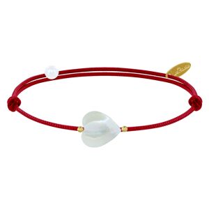 LES POULETTES BIJOUX Bracelet Petit Coeur de Nacre - Classics - Rouge