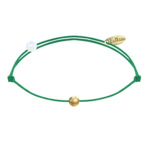 LES POULETTES BIJOUX Bracelet Lien Petite Perle Plaqué Or - Classics - Vert