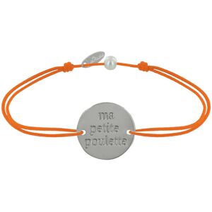 LES POULETTES BIJOUX Bracelet Lien Médaille Plaqué Argent Ronde 