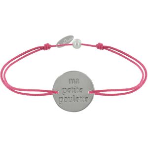 LES POULETTES BIJOUX Bracelet Lien Médaille Plaqué Argent Ronde 