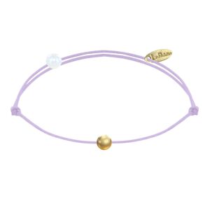 LES POULETTES BIJOUX Bracelet Lien Petite Perle Plaqué Or - Classics - Violet clair