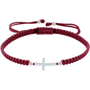 LES POULETTES BIJOUX Bracelet Argent Croix Lien Tréssé - Classics - Bordeaux