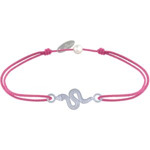 LES POULETTES BIJOUX Bracelet Lien Serpent Argent - Fuchsia