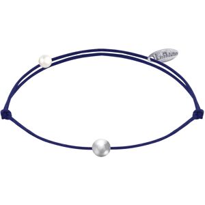 LES POULETTES BIJOUX Bracelet Lien Petite Perle Argent - Bleu Navy