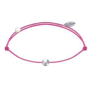 LES POULETTES BIJOUX Bracelet Lien Petite Perle Argent - Fuchsia